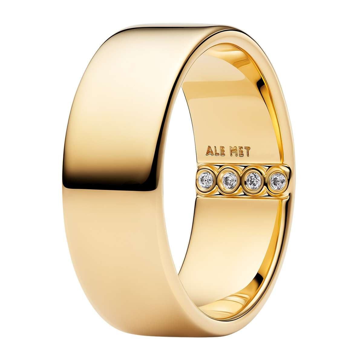 Pandora Fingerring 164774C01, Damenring Breite Schiene Goldfarben