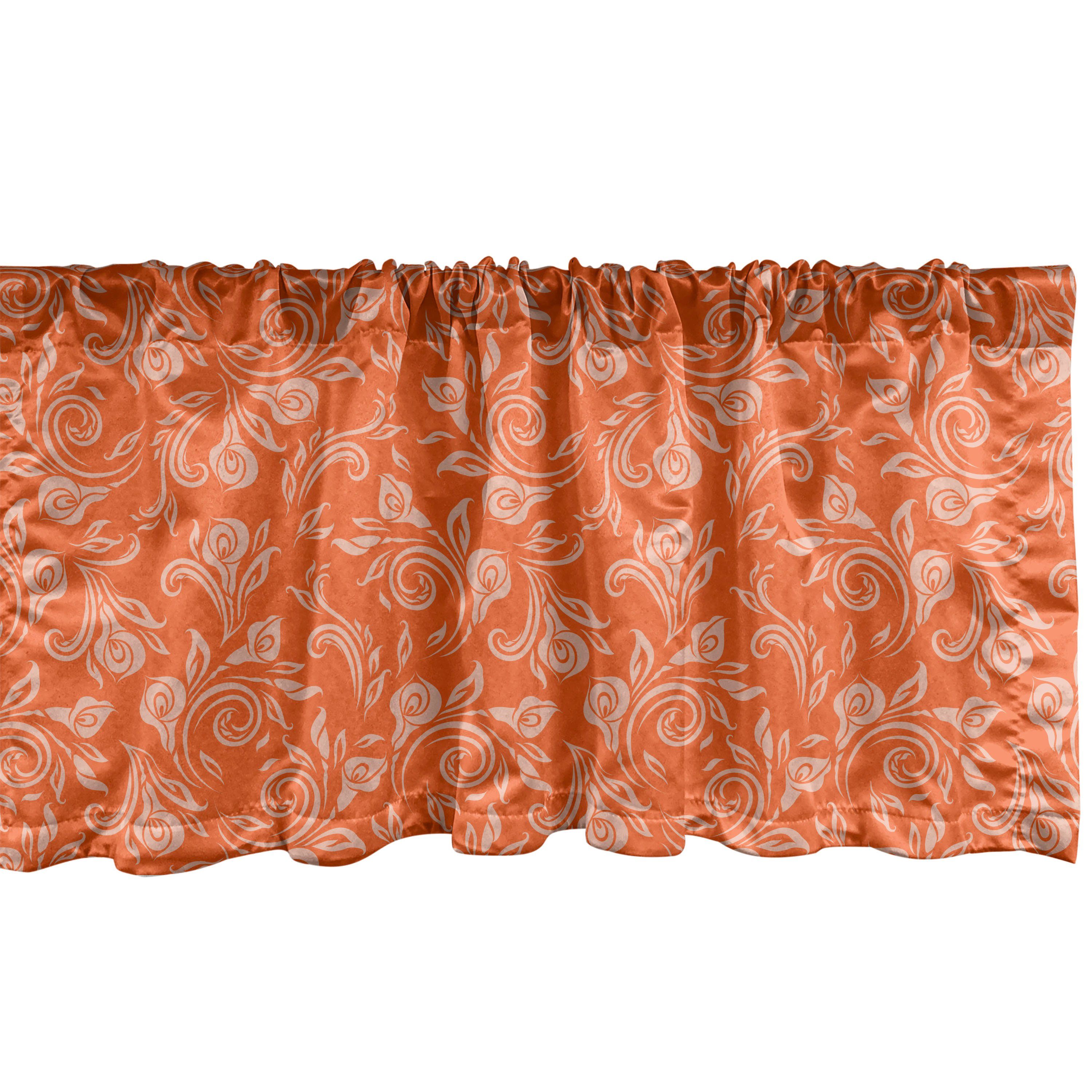 Scheibengardine Vorhang Volant für Küche Schlafzimmer Dekor mit Stangentasche, Abakuhaus, Microfaser, Blumen Rosen als Wirbler Branchen