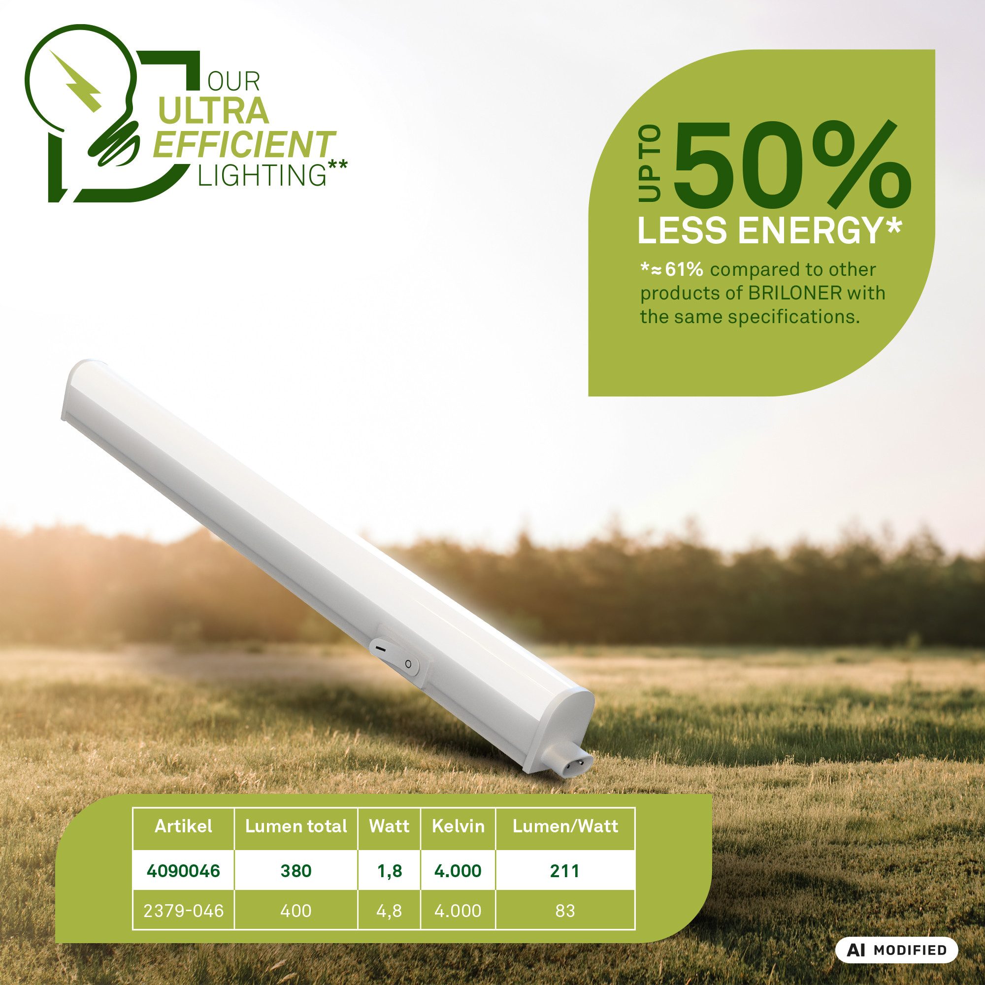 Briloner Leuchten LED Unterbauleuchte Küchenlicht Schrankleuchte Arbeitslicht Werkstatt Weiß, Energieeffizienz A, LED fest integriert – Bild 4 von 5