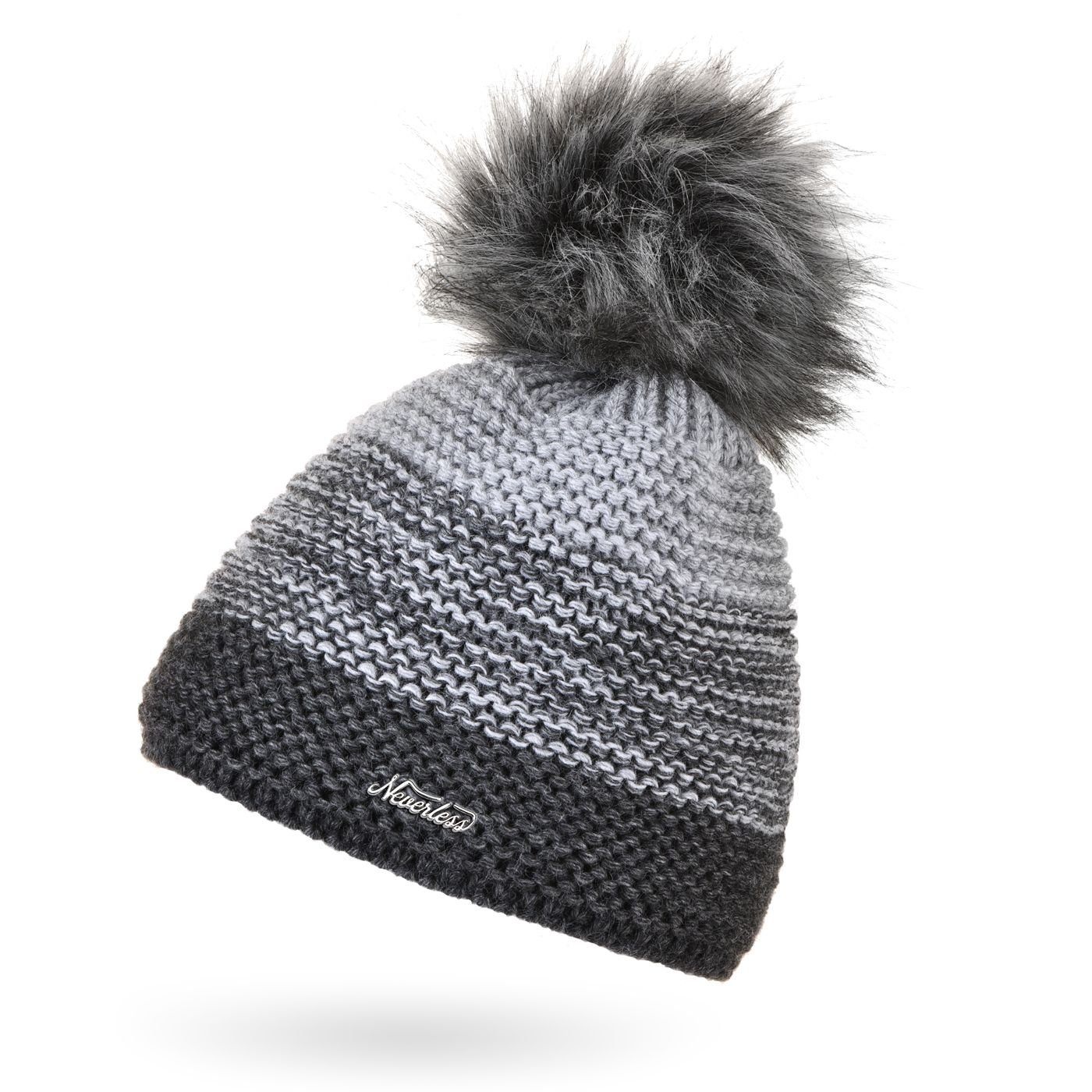 Neverless Bommelmütze Damen Mütze gefüttert Fleece-Innenfutter günstig online kaufen