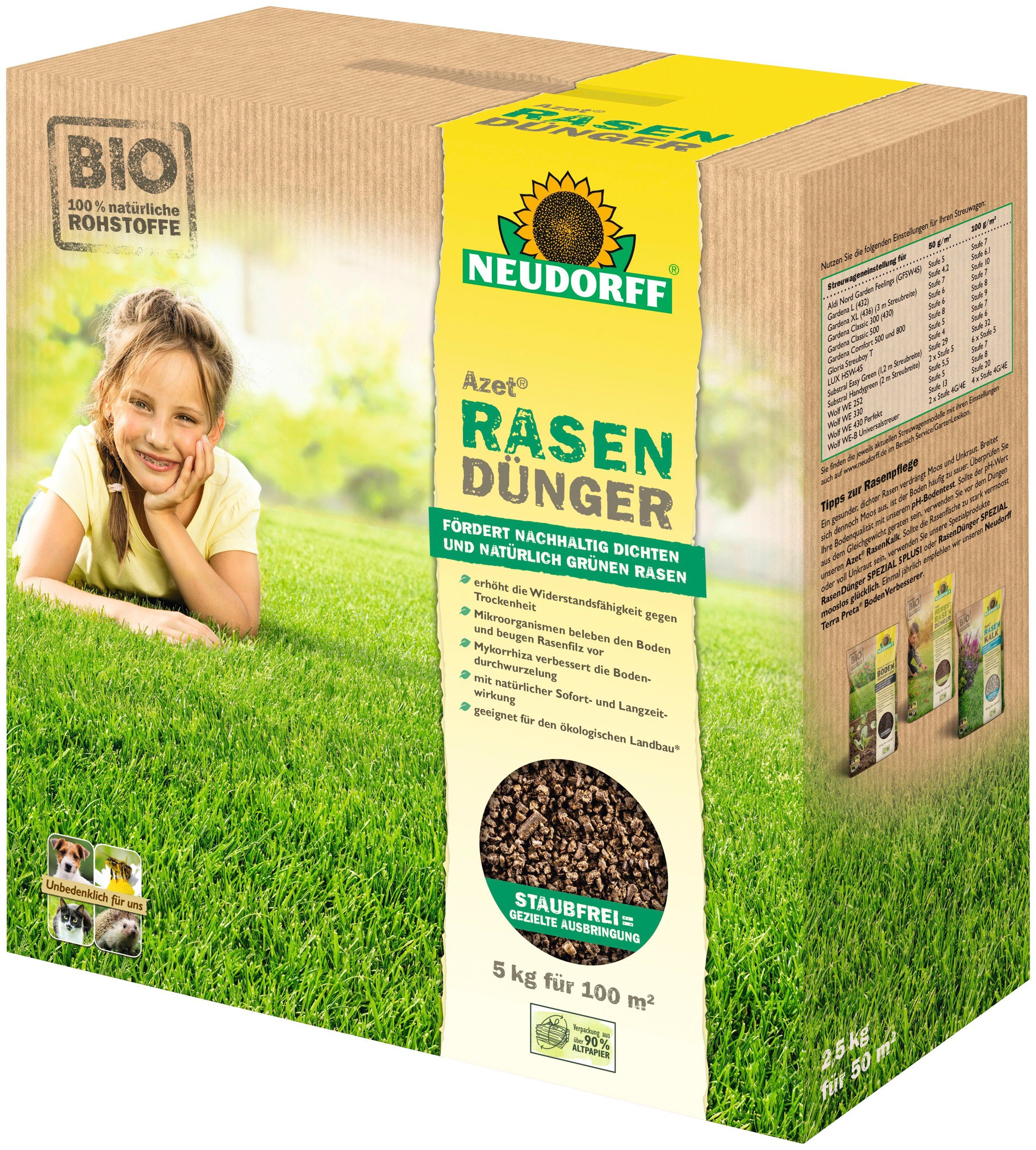Neudorff Rasendünger »Azet«, 5 kg, Für kräftige Wurzeln und eine optimale Widerstandskraft gegen ...