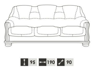 JVmoebel Sofa Sofagarnitur 3+2+2 Sitzer Wohnlandschaft Sofas Klassische Couchen, Made in Europe