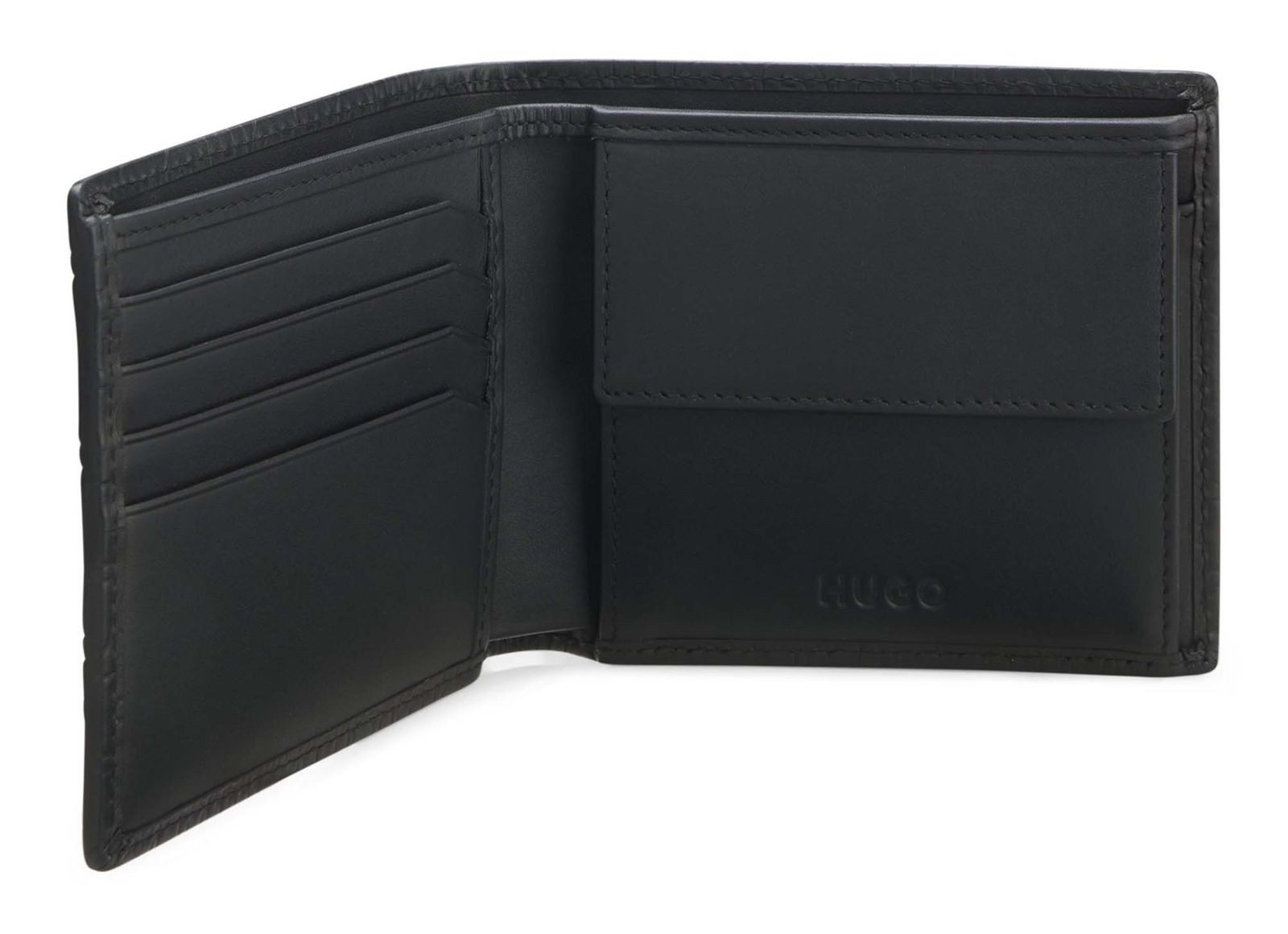 HUGO Geldbörse Hi M 4 Cc Coin Wallet, aus echtem Rindsleder
