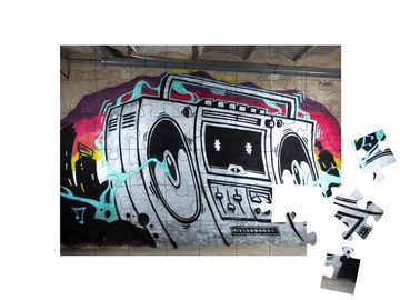 puzzleYOU Puzzle Graffitikunstwerk eines Ghettoblasters, 48 Puzzleteile, puzzleYOU-Kollektionen Kunst & Fantasy