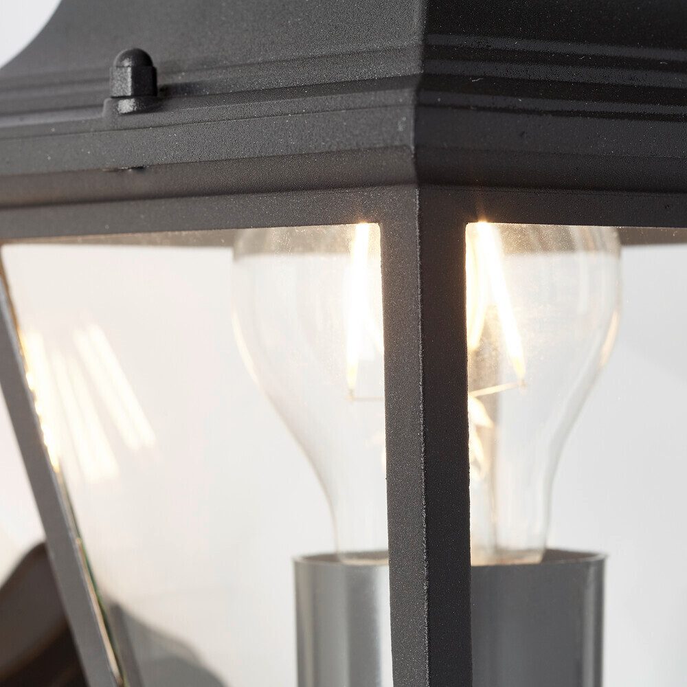 Brilliant Außen-Wandleuchte Glas, schwarz, Einbau, 60W, günstig online kaufen