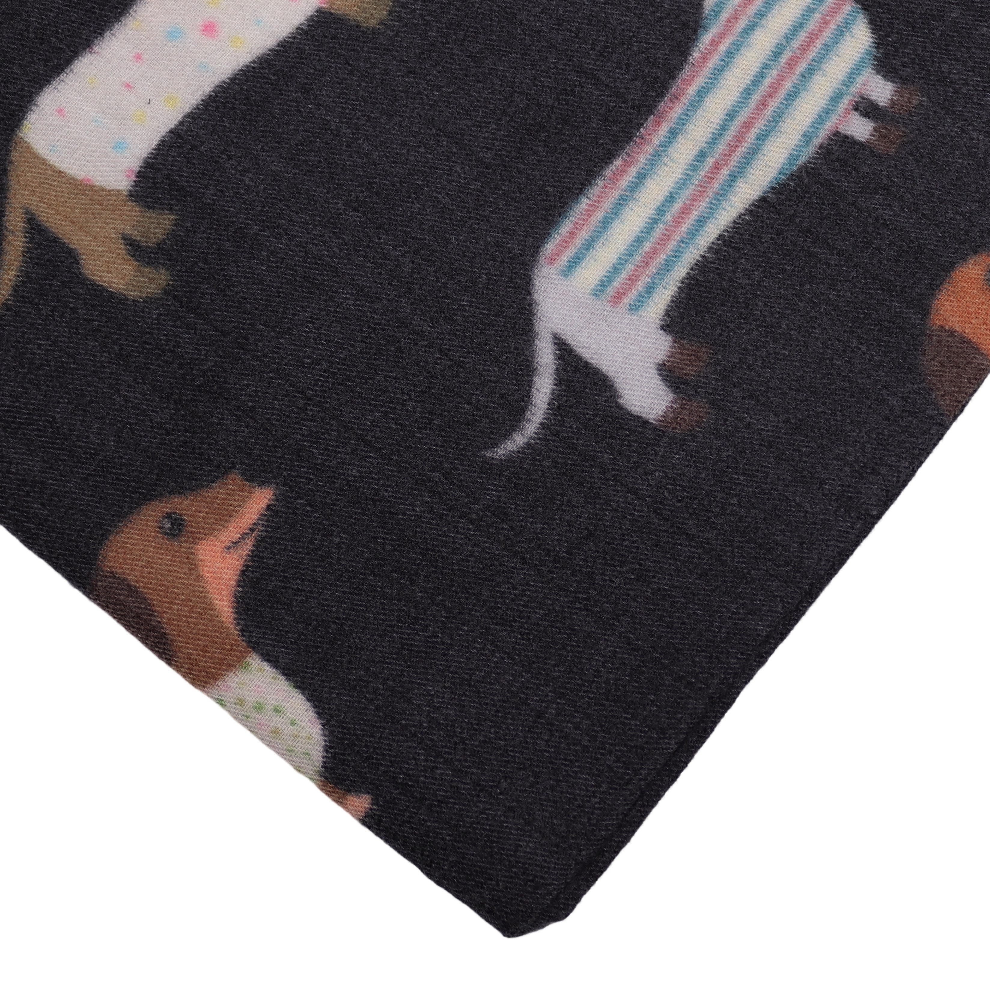 MIRROSI Loop Damen Loopschal 100% Viskose, etwas dickerer Stoff, (ca. 160x40cm zweimal um den hals wickelbar, Neue Kollektion Herbst/Winter 2026), weicher Rundschal mit Dackel-Muster ideal für Herbst/Winter