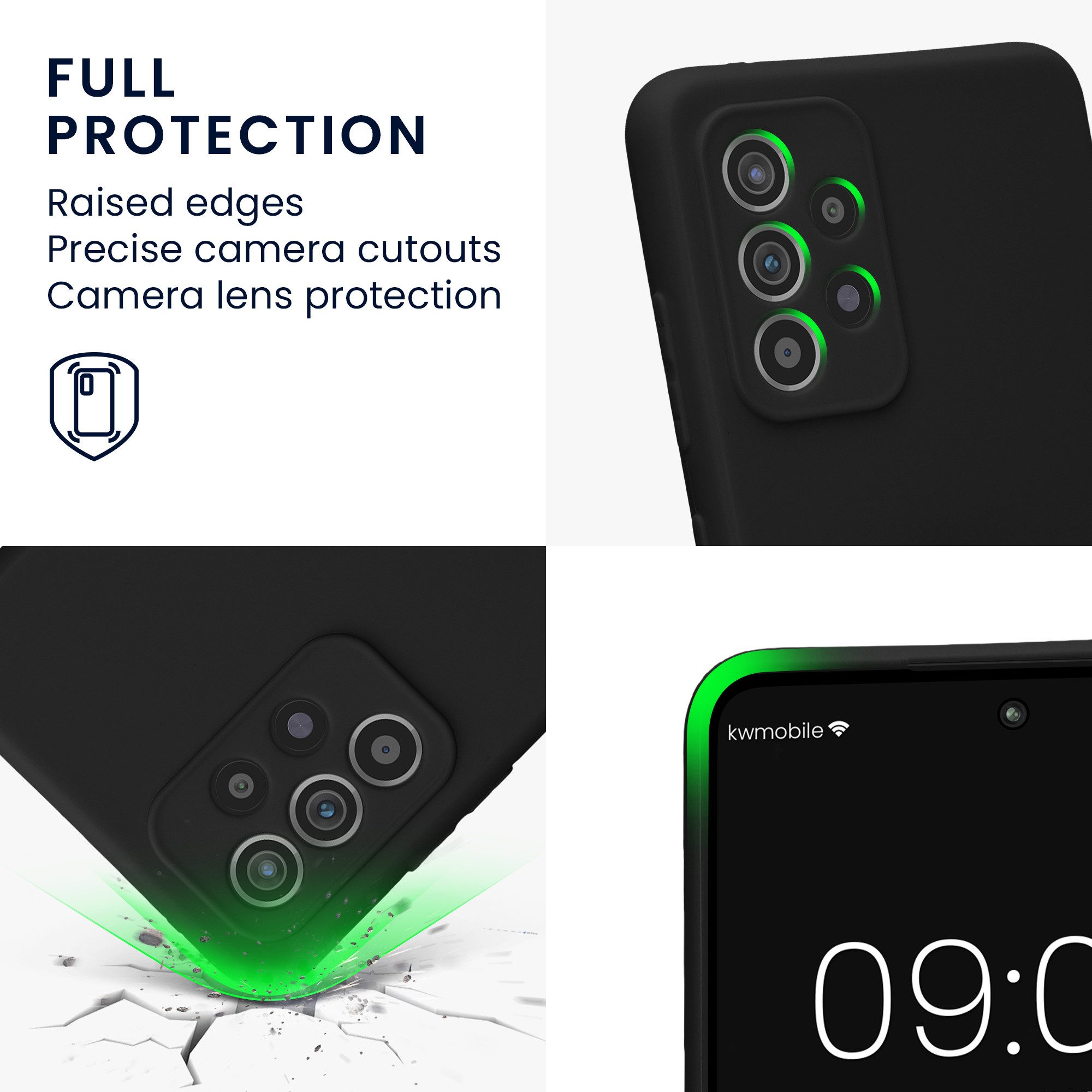 kwmobile Smartphone-Hülle Handyhülle für Samsung Galaxy A52 / A52 5G / A52s 5G Hülle, Weiches Handy Silikon Case - Schutzhülle Cover