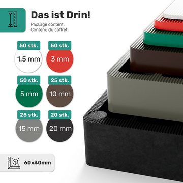 Silisto Unterlegplatte Unterlegplatten Sortiment 220 Teilig, 220-St., Temperaturbeständig, Made in Germany