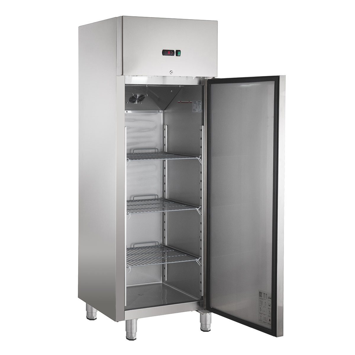 GastroHero Kühlschrank Kühlschrank 429 Liter - Edelstahl, 3x GN1/1, Gastronomie, Imbiss SNACKH400TN, 201 cm hoch, 68 cm breit, LED-Beleuchtung, digitales Thermo – Bild 2 von 5