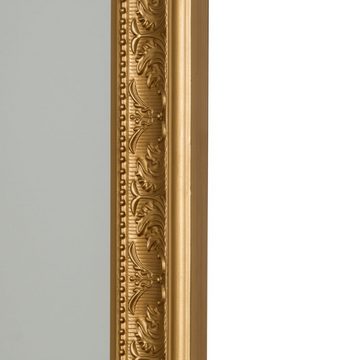 LebensWohnArt Wandspiegel Traumhafter Spiegel FIORAL 82x62cm antik-gold Facette