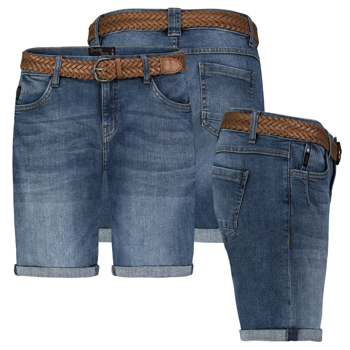 SUBLEVEL Bermudas Damen Jeans Shorts Bermuda Kurze Hose Shorts Short Denim günstig online kaufen