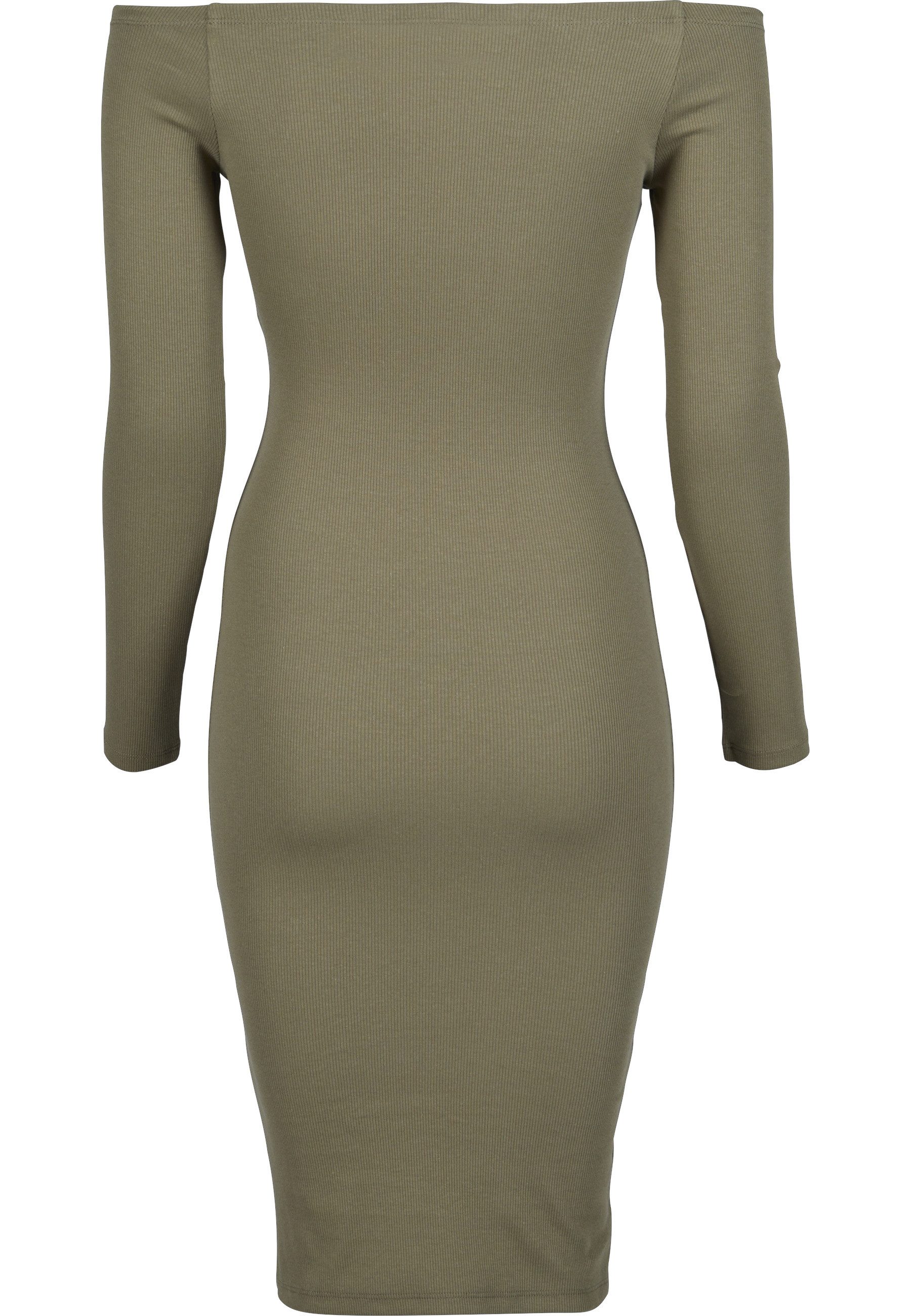 URBAN CLASSICS Shirtkleid Urban Classics Damen Ladies Off Shoulder Longsleeve Rib Dress (1-tlg)