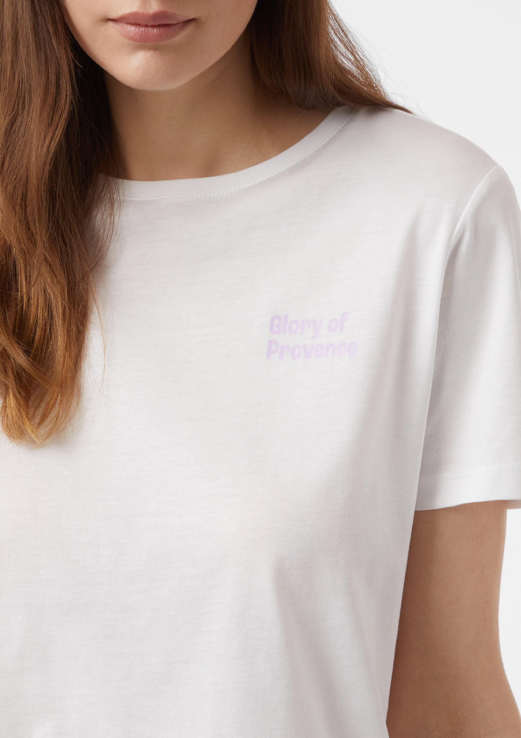 comma Kurzarmshirt T-Shirt Baumwoll-T-Shirt mit Frontprint