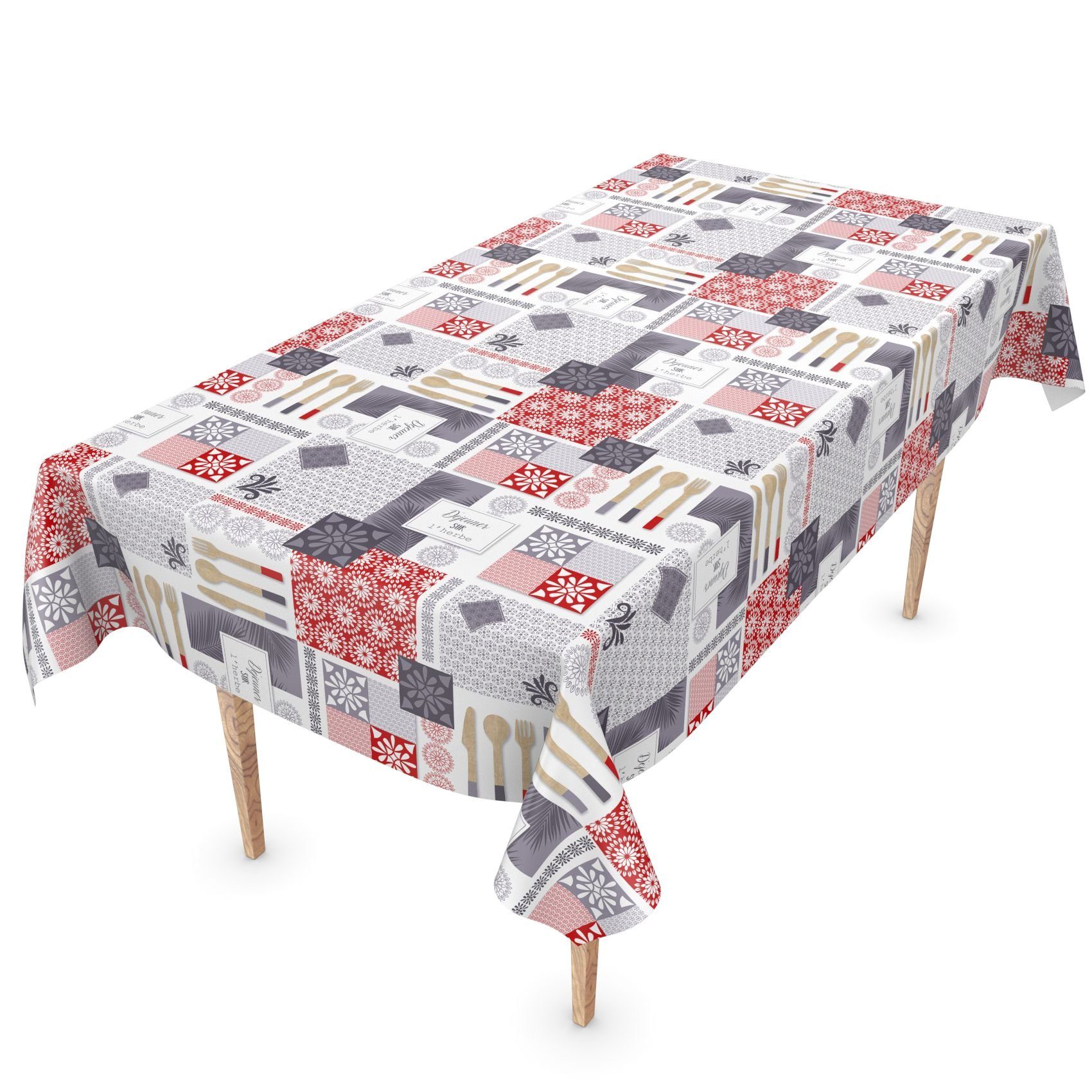 ANRO Tischdecke »Tischdecke Wachstuch Essen Grau Robust Wasserabwei