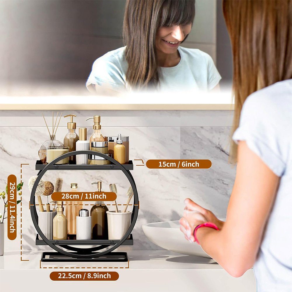 NUODWELL Make-Up Organizer Kosmetik Organizer, 2-stufiger Badezimmer-Theken günstig online kaufen