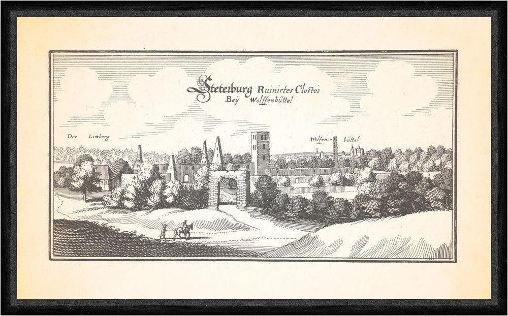 Kunstdruck Steterburg ruiniertes Kloster bei Wolffenbüttel Kanonissenstift Faks_M