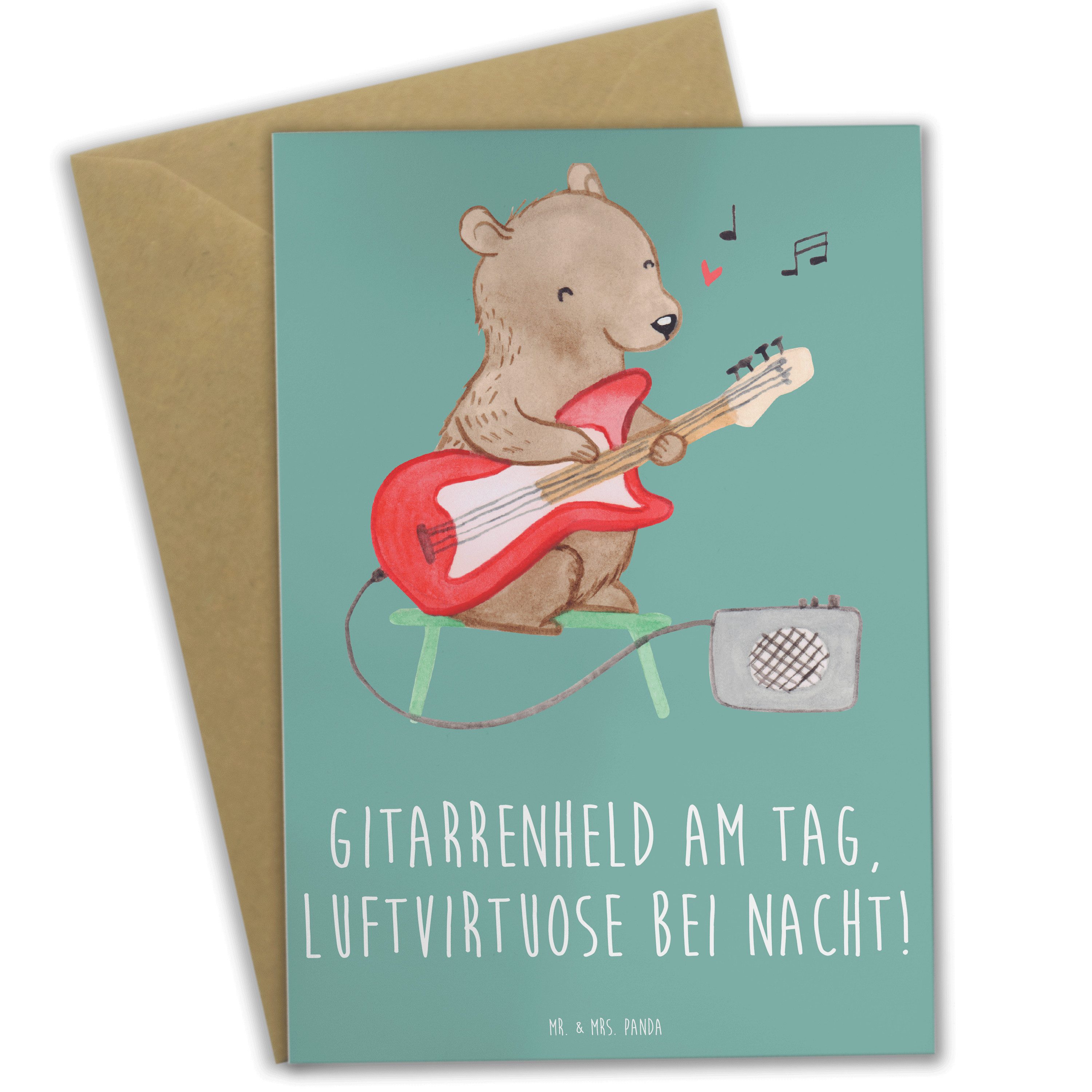 Grußkarte Gitarrenheld - Meeresbrise - Geschenk, Grußkarte, Abenteuer, Musikerw