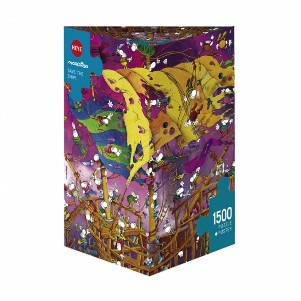 HEYE Spiel, Puzzle - Save The Ship!, Mordillo - Triangular 1500 Teile