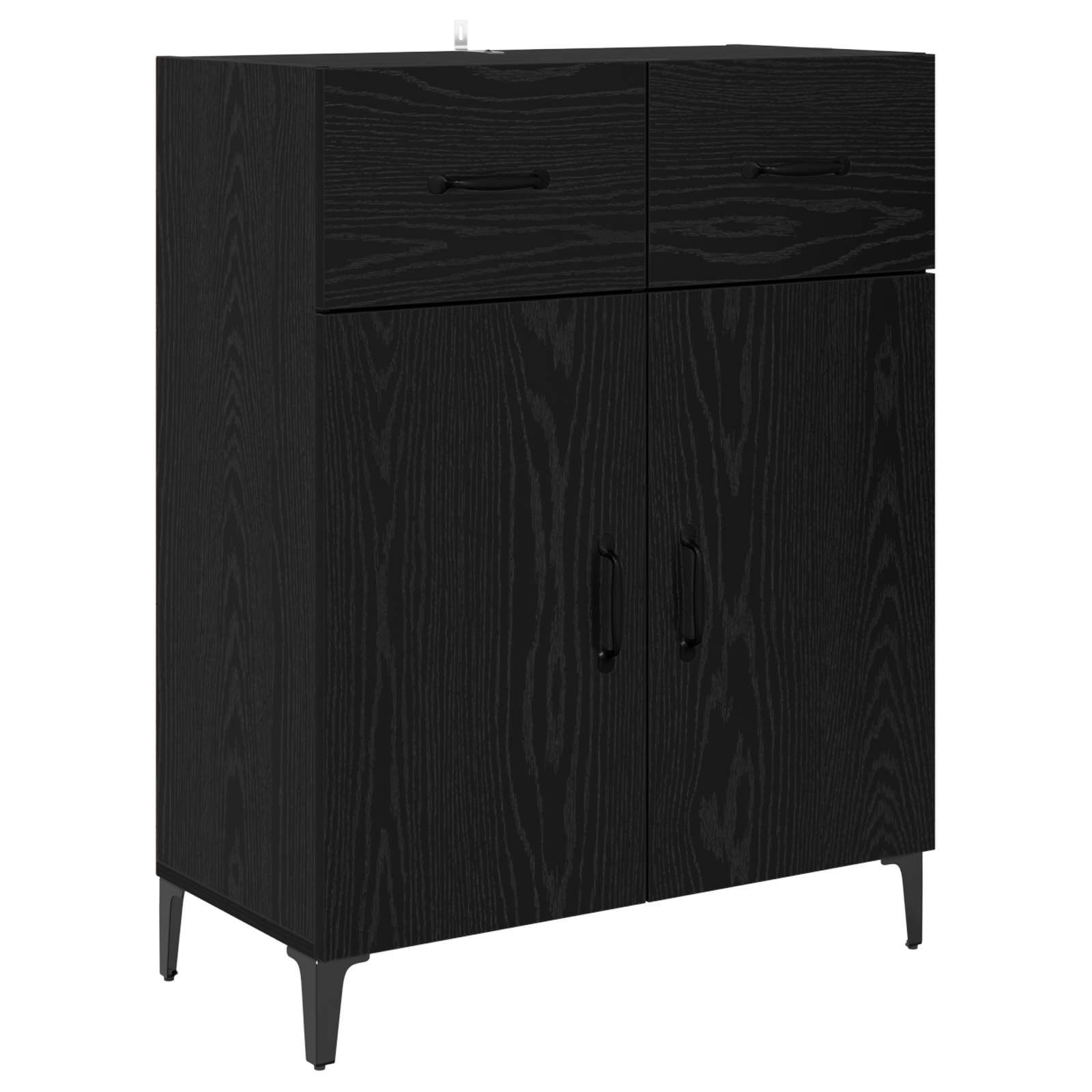 vidaXL Sideboard Sideboard Schwarz Eichen-Optik 69,5 x 34 x 90 cm Holzwerkstoff (1 St)