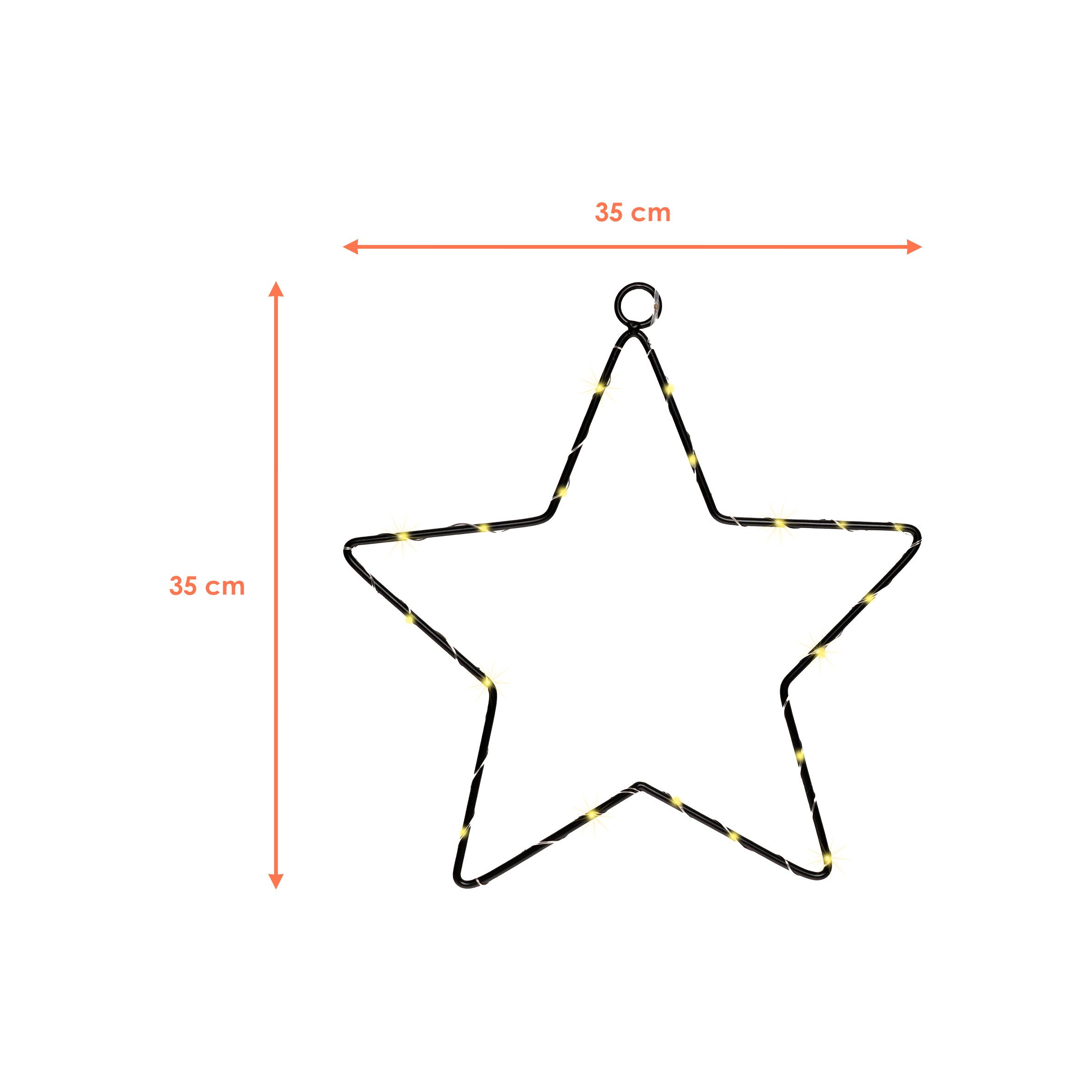 Spetebo LED Dekofigur Leuchtstern schwarz - Deko Weihnachtsstern für Innen, günstig online kaufen