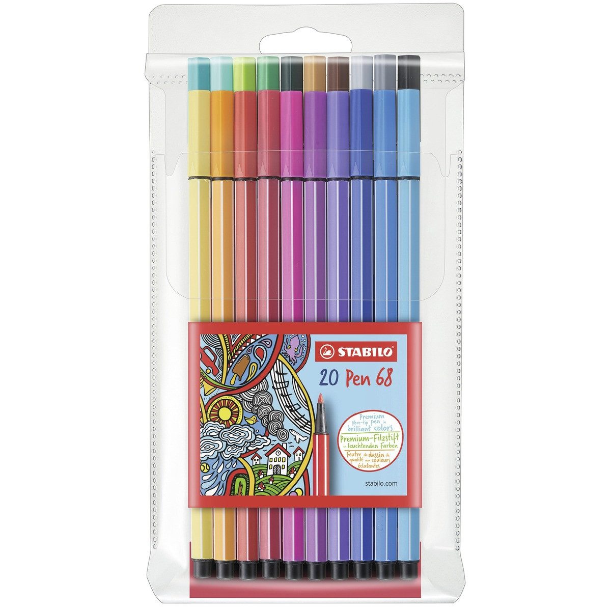 STABILO Filzstift STABILO Filzstifte Pen 68 Premium 20 Stück Kunststoffetui