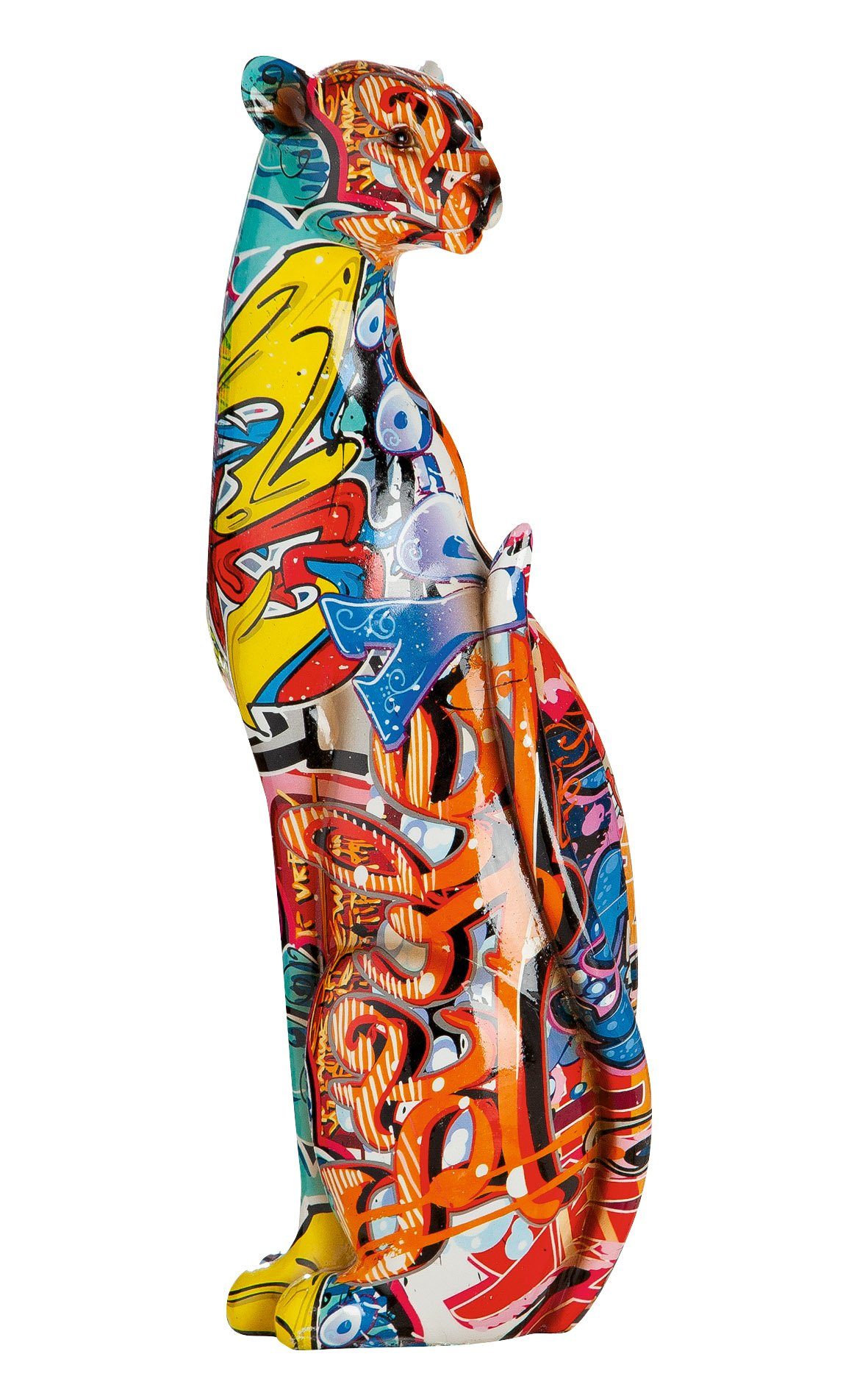 GILDE Dekofigur GILDE Figur Gepard Pop Art - mehrfarbig - H. 34cm x B. 11cm | Dekofiguren