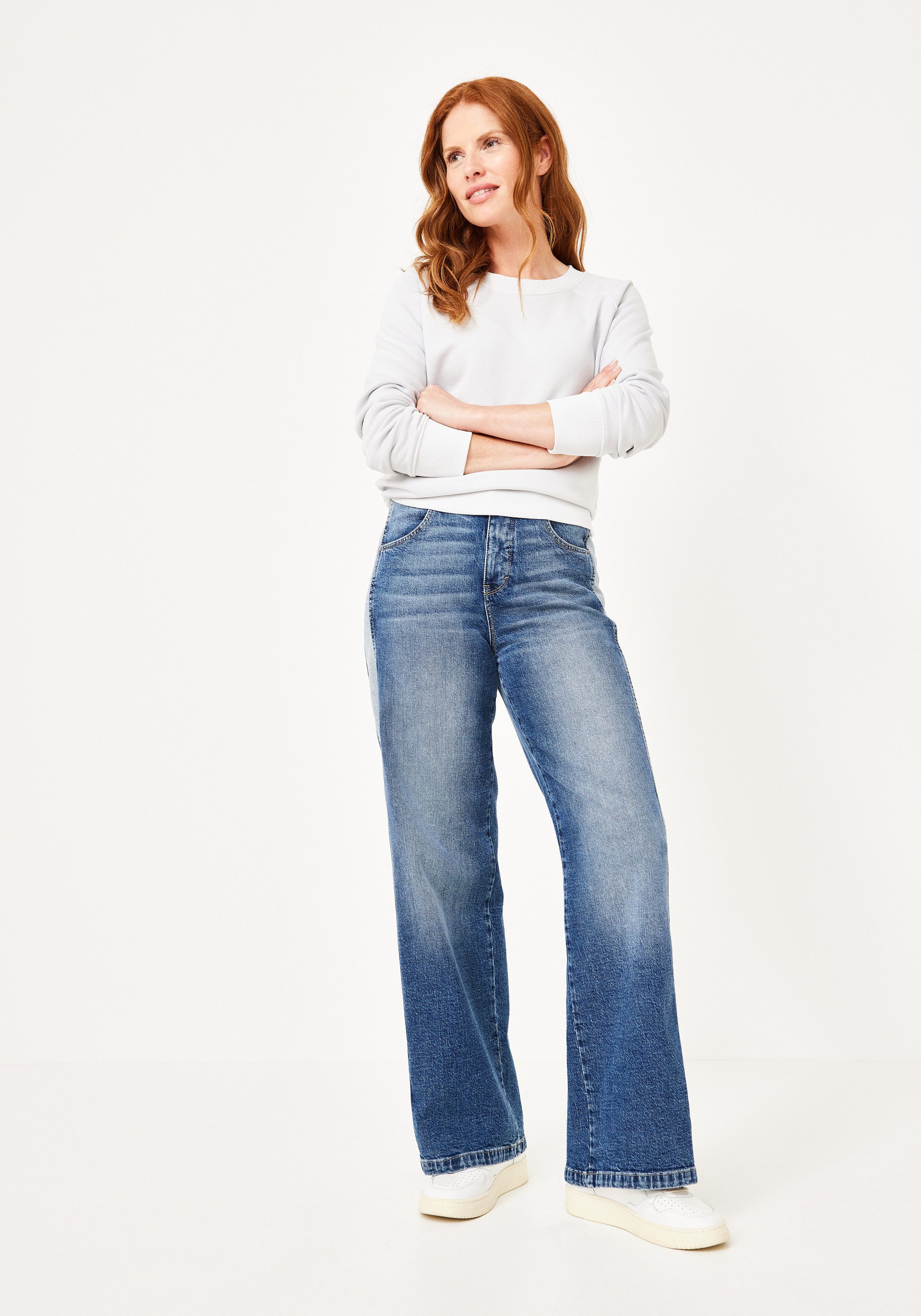 Paddock's Relax-fit-Jeans MARLENE Relaxed Fit Damenjeans mit seitlichem Denim Einsatz