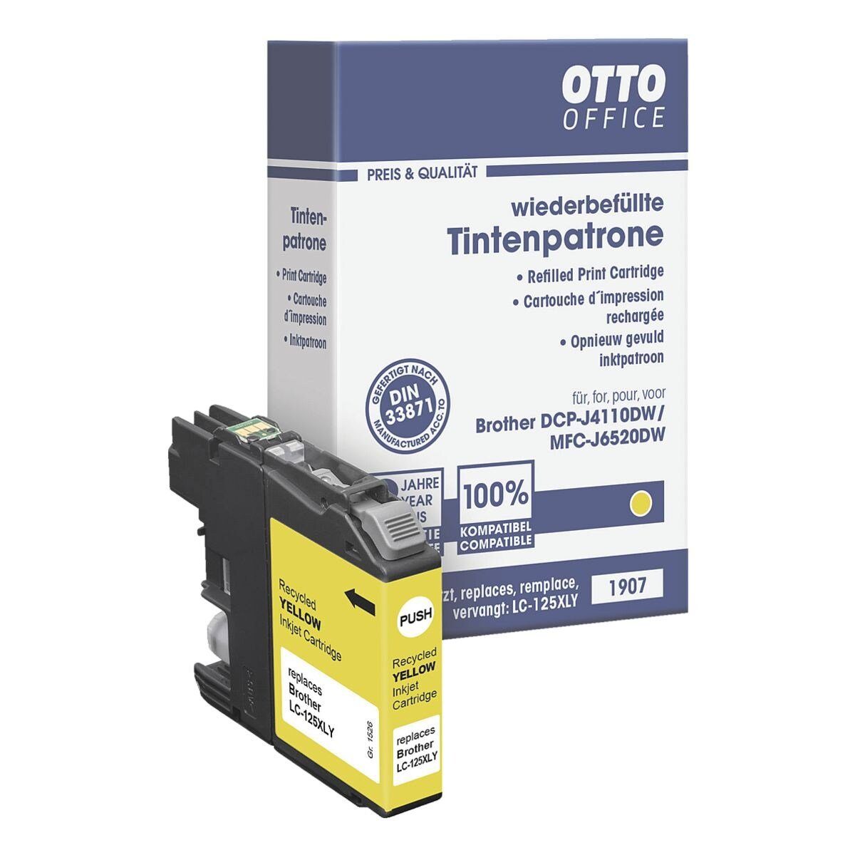Otto Office  Office LC125XLY Tintenpatrone (1-tlg., ersetzt Brother »LC125XLY«, gelb)