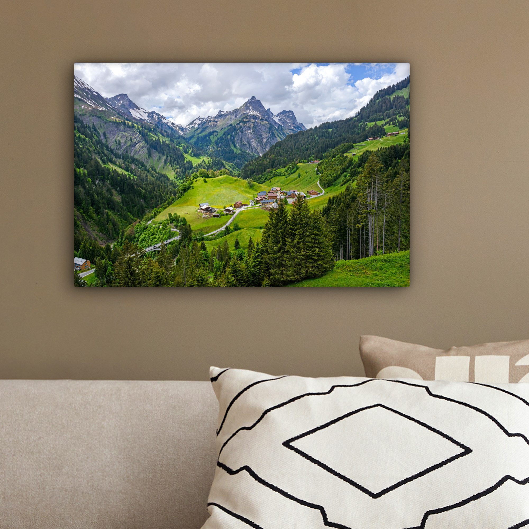 OneMillionCanvasses® Leinwandbild Berge in Österreich, Fotodruck (1 St), Wandbild, Deko Schlafzimmer Wohnzimmer Flur 20x20 cm – Bild 4 von 5