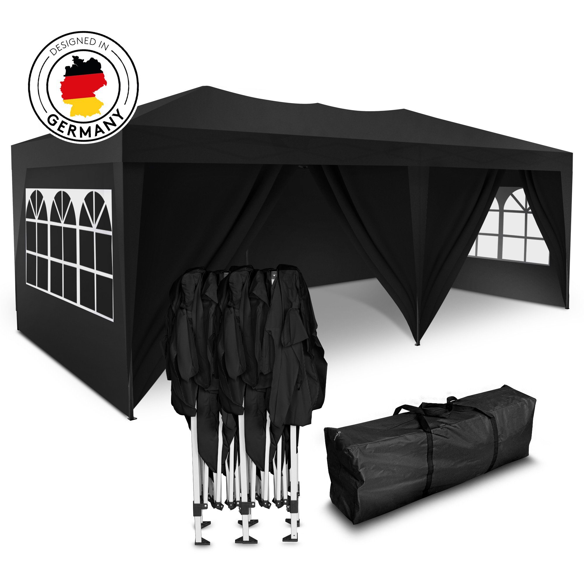 Kronenburg Partyzelt 3x6m wasserdicht - Gartenpavillon, Faltpavillon stabil günstig online kaufen