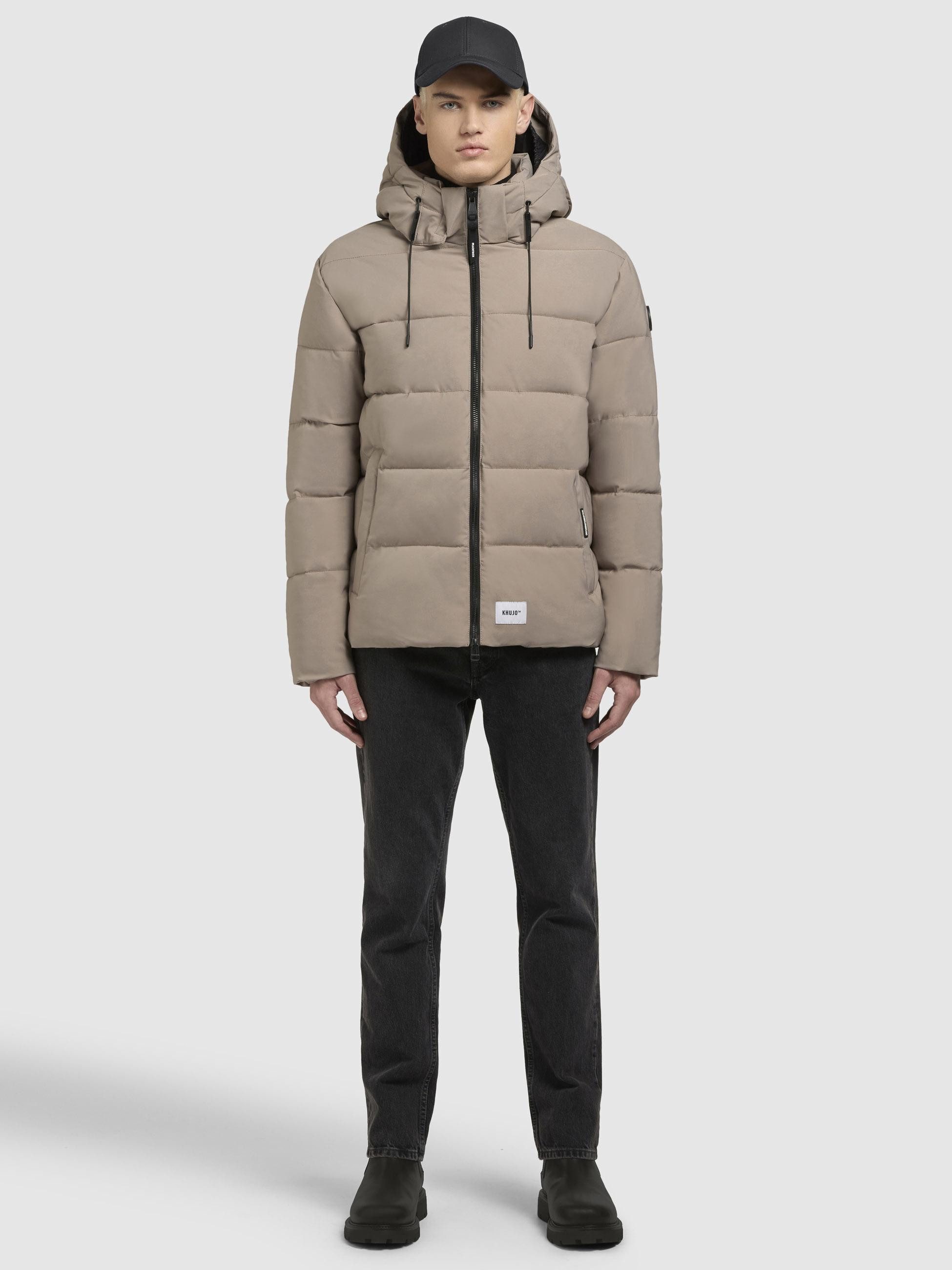 khujo Winterjacke Loga2-YM Steppjacke mit abnehmbarer Kapuze und Rucksackträgern