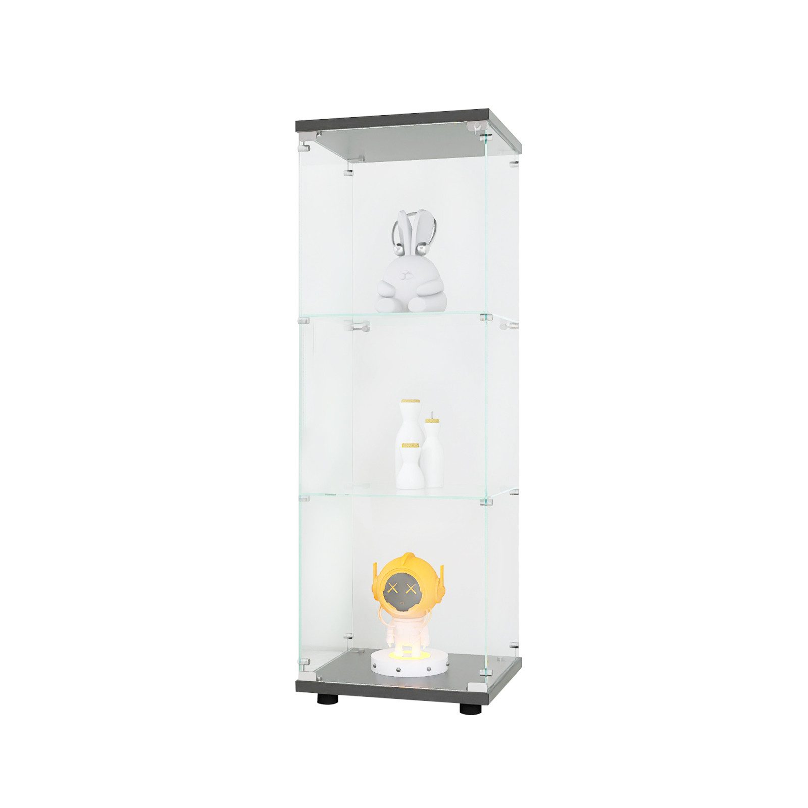 FUROKOY Glasvitrine Standvitrine, Modern Glas Vitrinenschrank günstig online kaufen