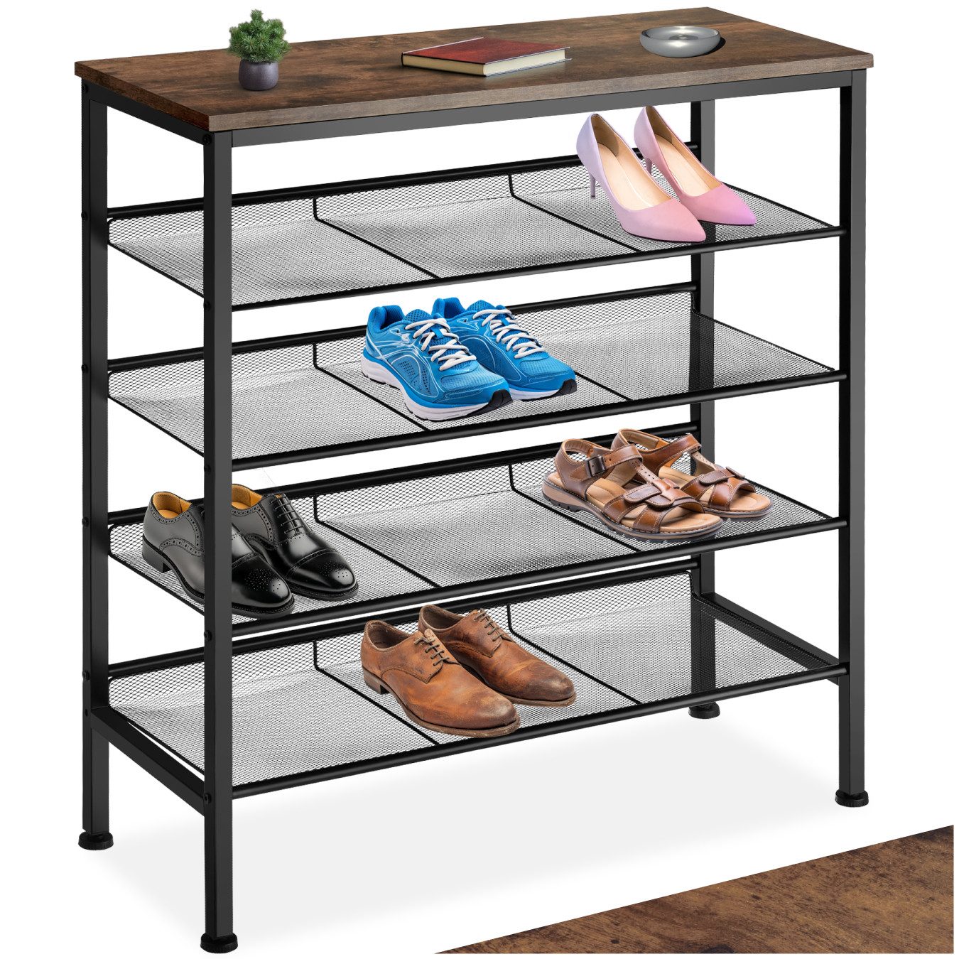 tectake Schuhregal Schuhschrank Bournemouth 75,5x30,5x85,5cm, Set günstig online kaufen