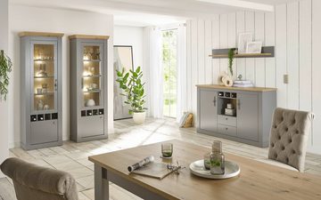 Furn.Design Esstisch Rideau (Küchentisch in grau und Eiche Artisan, 160 x 90 cm), Landhaus modern