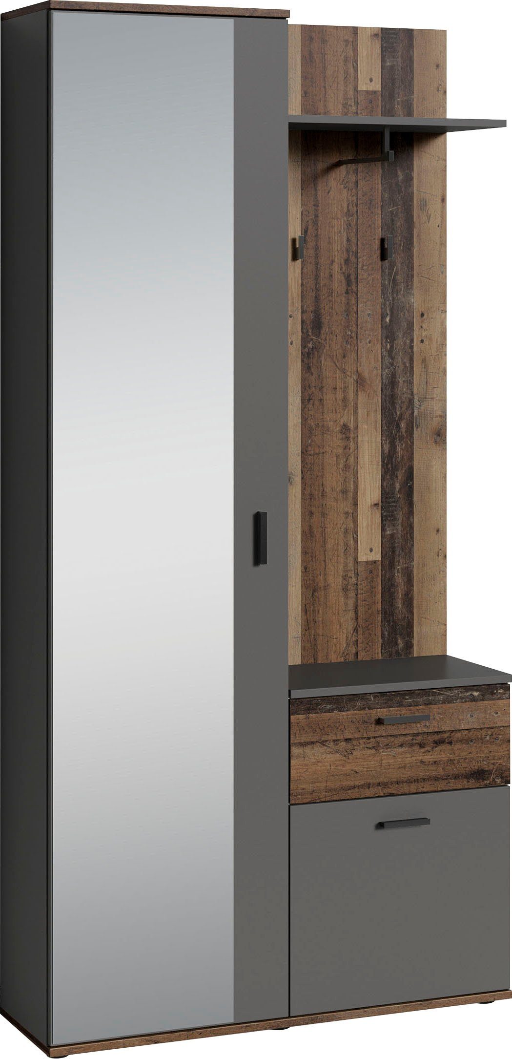 byLIVING Kompaktgarderobe Jakob mit großem Spiegel und Ablage, Breite 97 cm – Bild 4 von 5