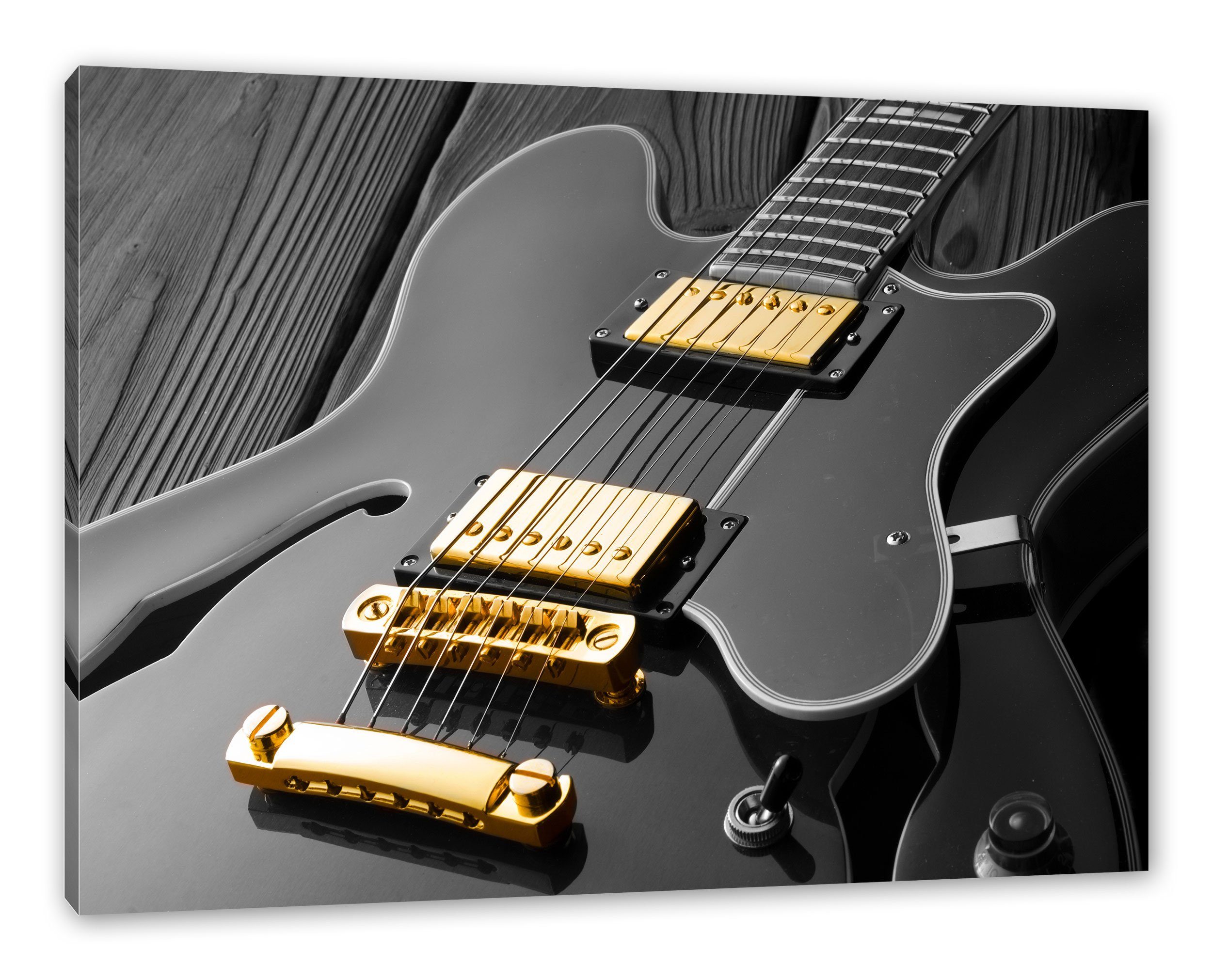 Pixxprint Leinwandbild elegante E-Gitarre, elegante E-Gitarre (1 St), Leinwandbild fertig bespannt, inkl. Zackenaufhänger
