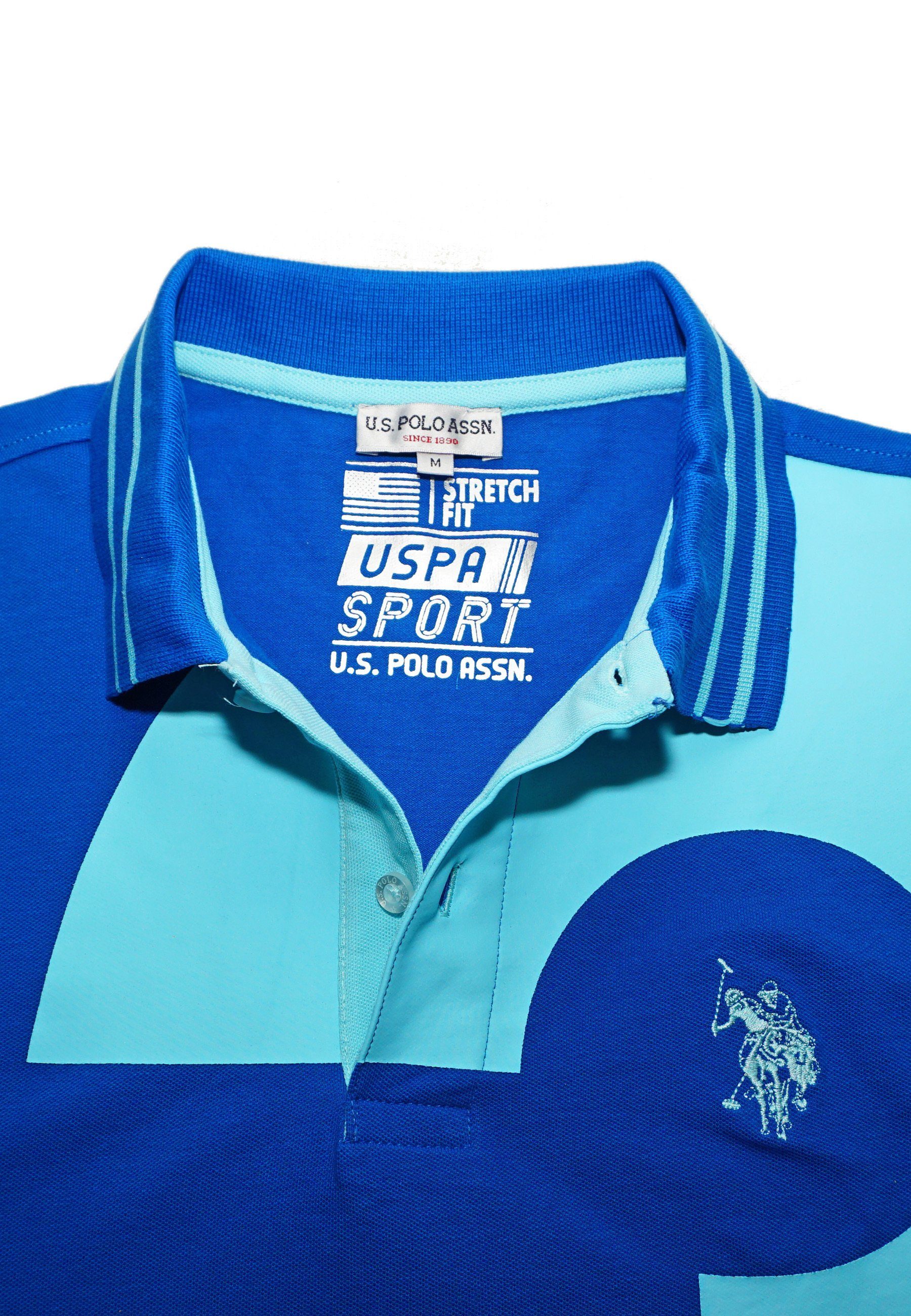 Poloshirt Poloshirt Polohemd No.3 blau Polo Assn Shirt (1-tlg) U.S.