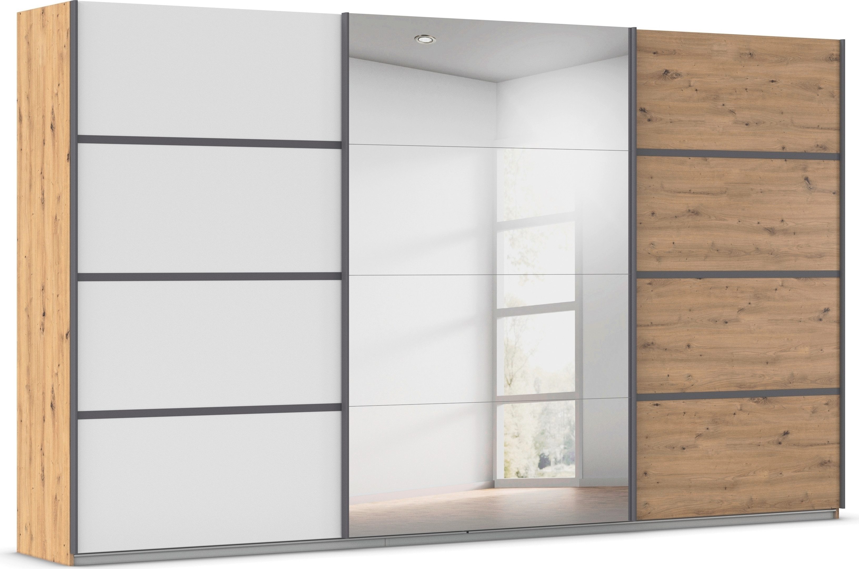 OTTO home Kleiderschrank Mehrzweckschrank Aktenschrank Möbel Mietswohnung Schlafzimmer AVOLA (3 verschiedene Ausstattungen BASIC/CLASSIC/PREMIUM (inkl. SOFT-CLOSE) mit eleganten Zierleisten in Chrom, Schwarz oder Weiß MADE IN GERMANY
