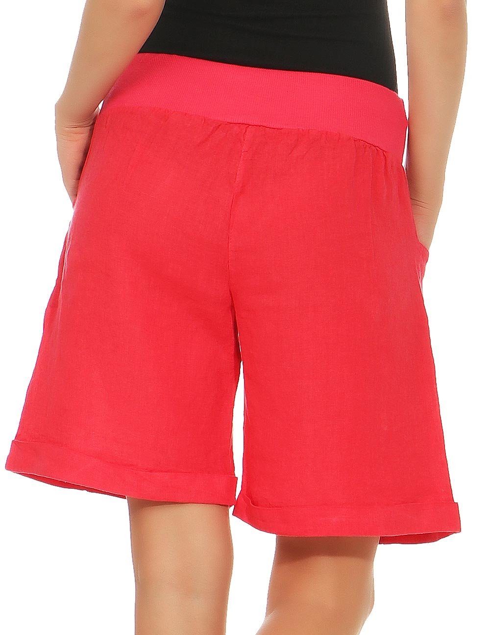 malito more than fashion pink aus Shorts Bermuda Leinenhose Leinen 8024