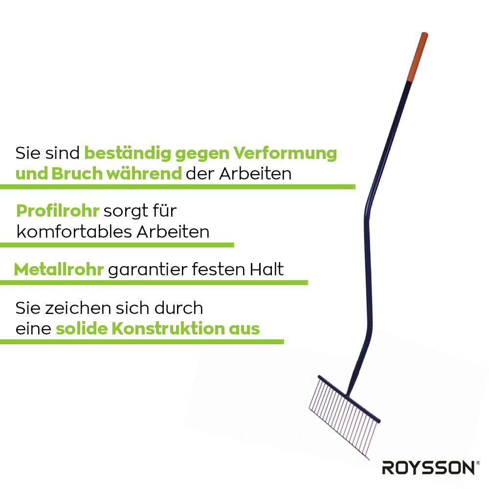 Roysson Garden Gartenrechen Profi Gartenrechen Rechen Rechen am Rohr R-20 Z-6422 Orange