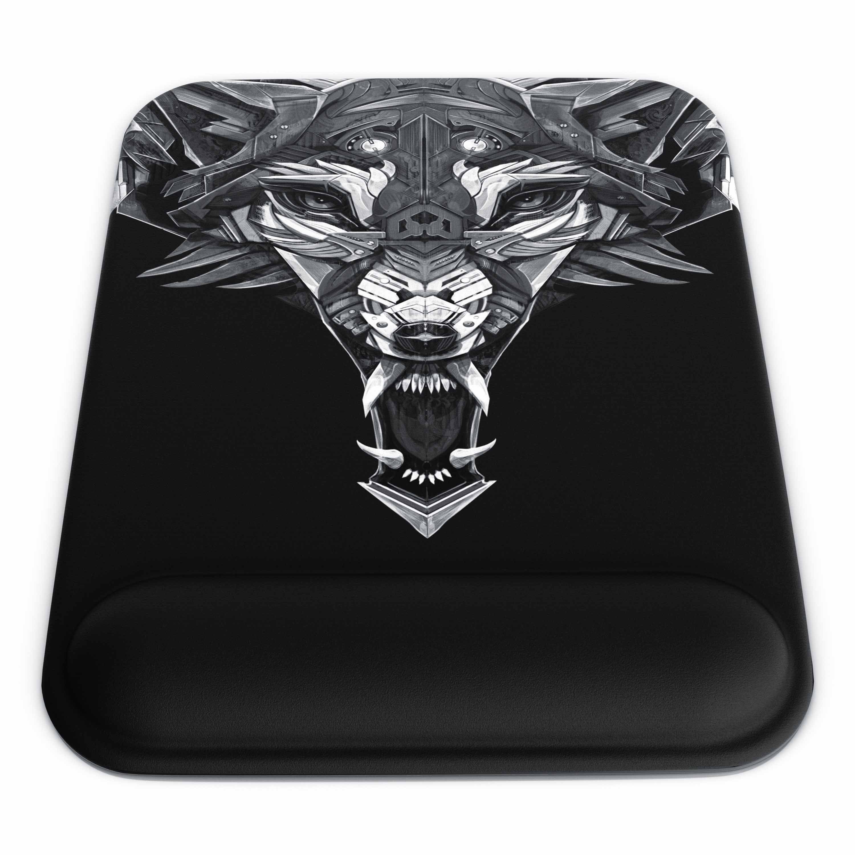 Titanwolf Gaming Mauspad Office Gel Mousepad mit Handgelenkpolster 225 x 280 x 20 mm, Handballenauflage, Gelpolster ergonomisch, abwaschbar, schwarz