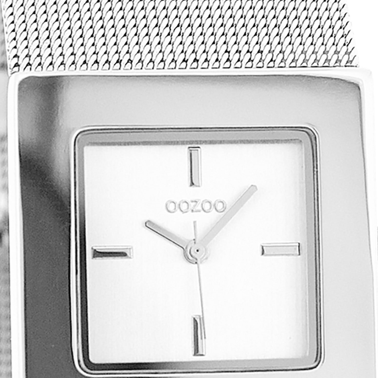 OOZOO Quarzuhr Oozoo Damen Armbanduhr Timepieces Analog, (Analoguhr), Damenuhr eckig, Quadrat, groß (31x31mm) Metallarmband, Fashion-Style