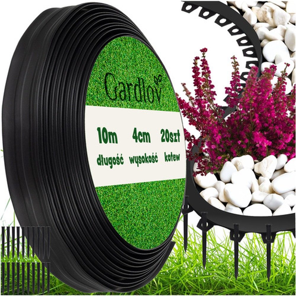 Gardlov Beetbegrenzung Gartenbegrenzung Rasenkanten, LxH: 1000x4 cm, Spar-Set, flexibel, UV-, regen- und frostresistentes PE verhindert Risse, Verblassen