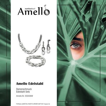 Amello Schmuckset Amello Edelstahlschmuckset Keramik O+A+K (Schmuckset, 3-tlg., Schmucksets), Damen Schmucksets, Edelstahl (Stainless Steel), Farbe: silberfarben, w