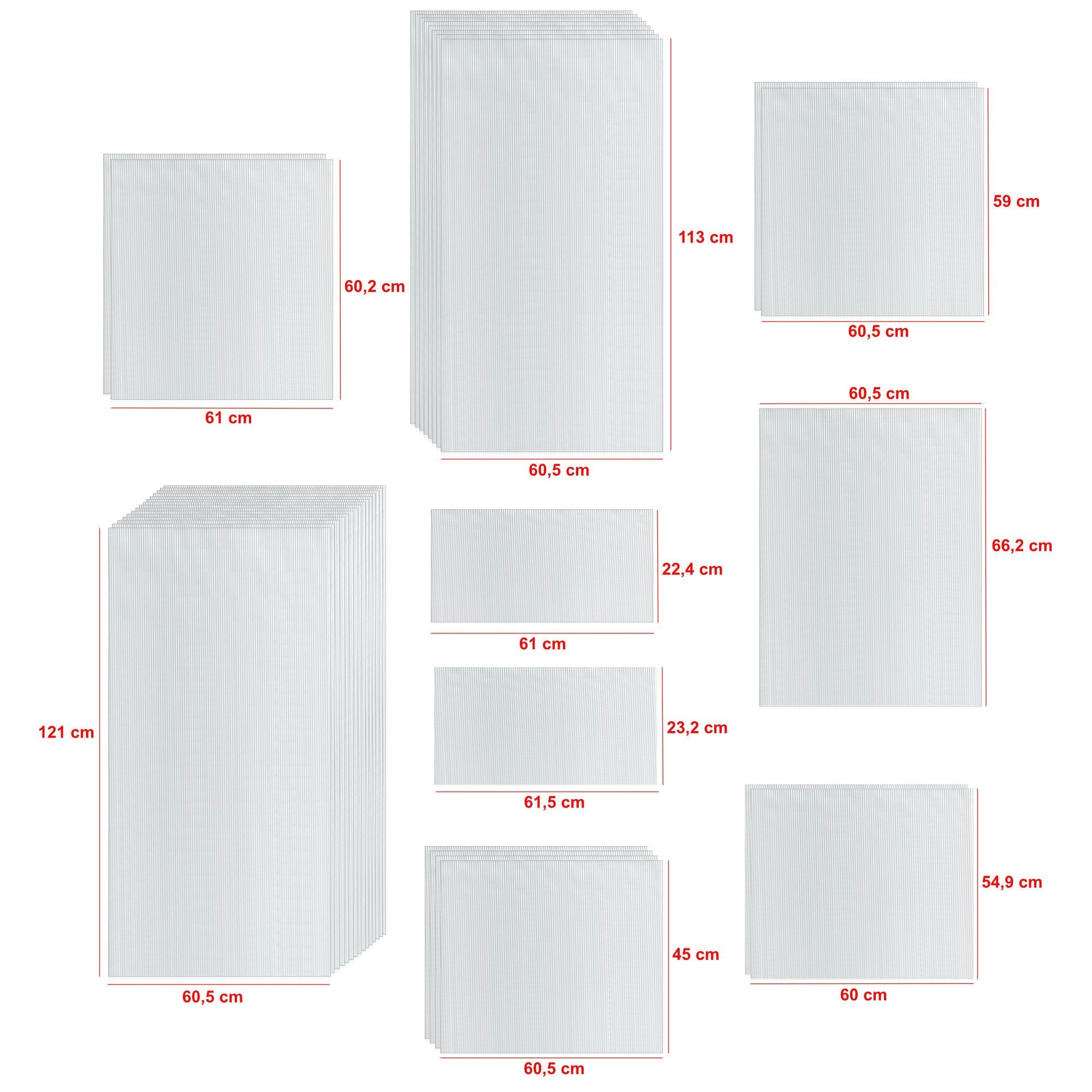 Zelsius Hohlkammerplatte Zelsius Hohlkammerstegplatten Set 36-teilig, 6 mm Ersatz Gewächshausp, 6.00 mm