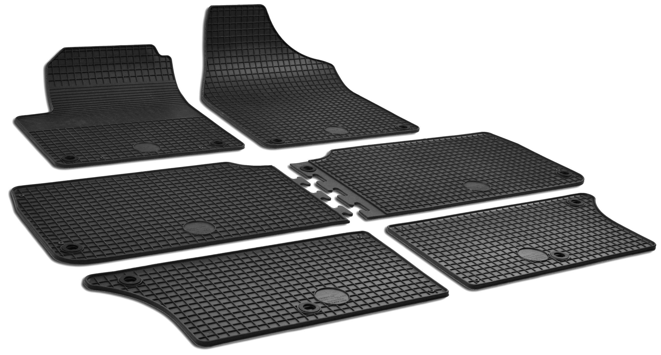 WALSER Auto-Fußmatten Automatte Passform DirtGuard (6 St), für VW, SEAT SHARAN (7M8, 7M9, 7M6), ALHAMBRA (7V8, 7V9) SEAT ALHAMBRA (7V8, 7V9), YB 04/1996-03/2010,VW SHARAN (7M8, 7M9, 7M6), YB 05/1995-03/2010, SHARAN 05/1995-05/2010, ALHAMBRA 04/1996-03/2010