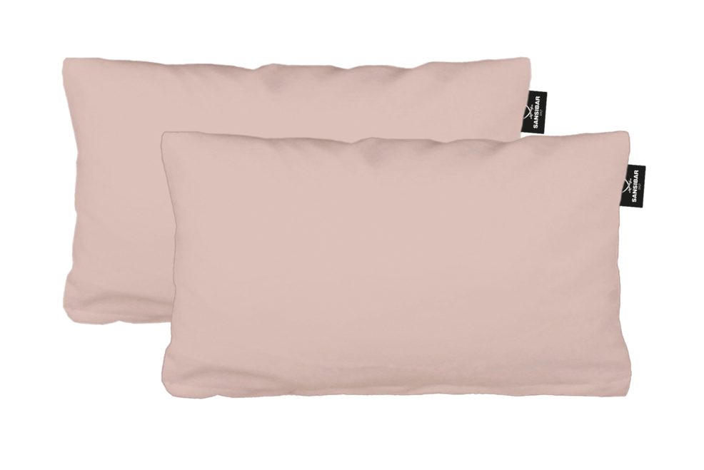 Kissenbezug 2er Set Uni Jersey Kissenhülle, 40x80 cm, edlem Sansibar Steg-Fähnchen, Sansibar Sylt, 2er Set, perfekter, faltenfreier Sitz, Antipilling Ausrüstung rosé