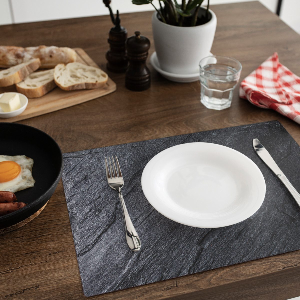 matches21 HOME & HOBBY Platzset Abwaschbare Tischsets 6er Set Schiefer-Optik Stein-Optik, (6-St), Platzsets als Tisch-Untersetzer und Tisch-Deko für Esstisch Te – Bild 5 von 5
