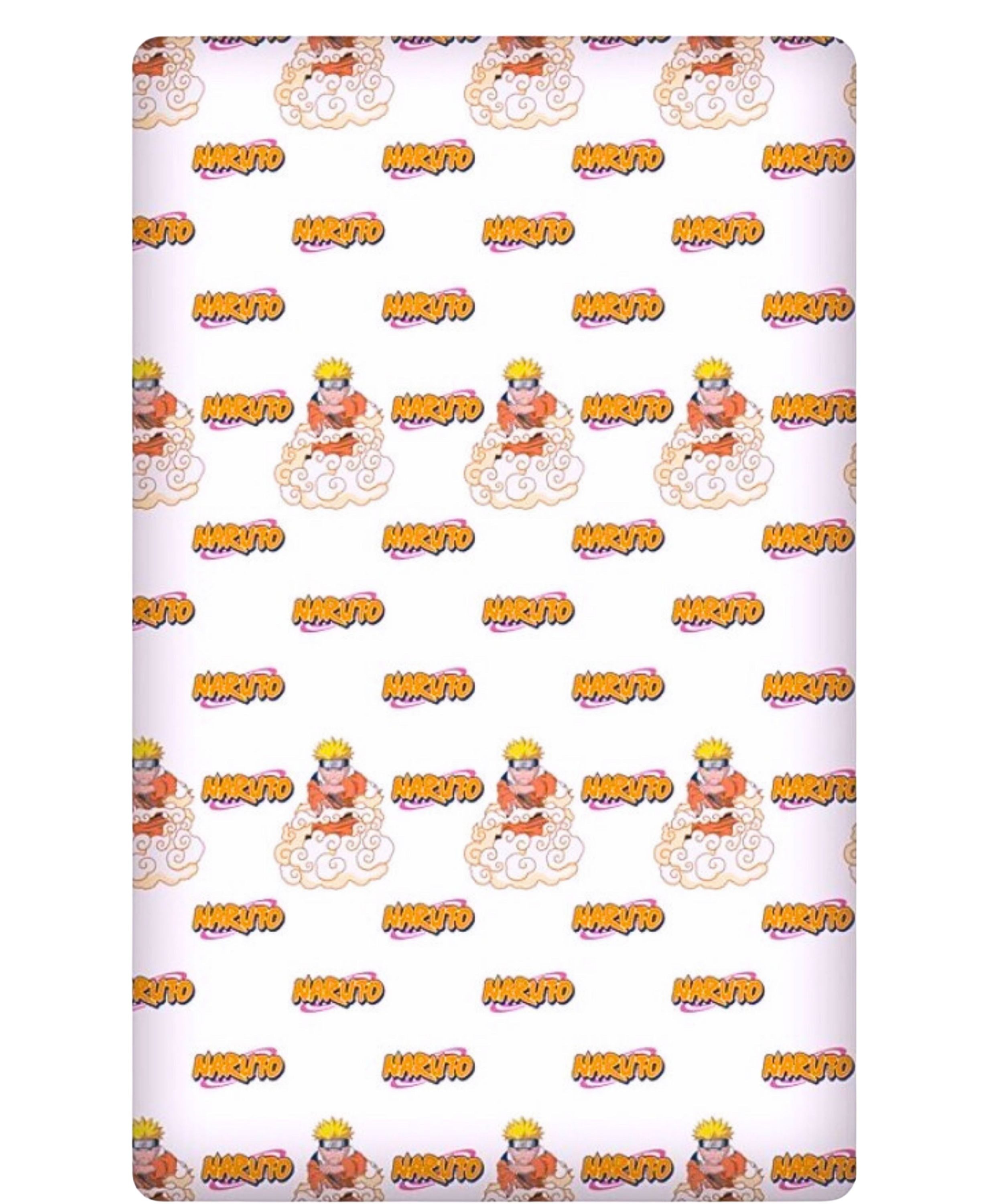 Naruto Spannbettlaken, Baumwolle, Gummizug: rundum, Bettlaken aus 100% Baumwolle 90 x 200 x 25 cm