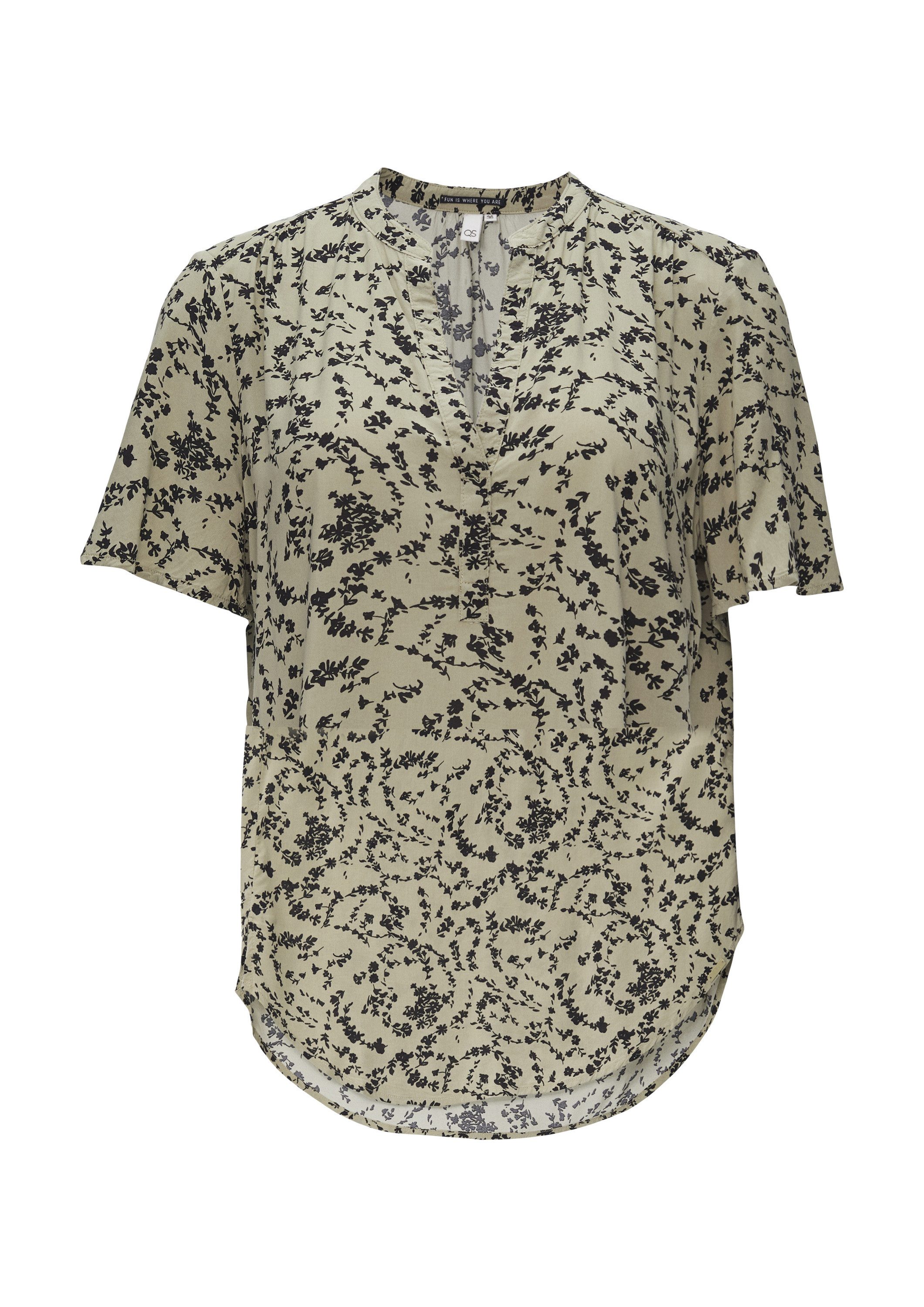 QS Kurzarmbluse Bluse Gemusterte Tunikabluse aus günstig online kaufen